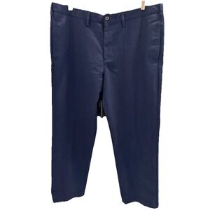 Lands' End Traditional Fit Flat Front Chino Pants Men's 38 Blue 100% Cotton EUC